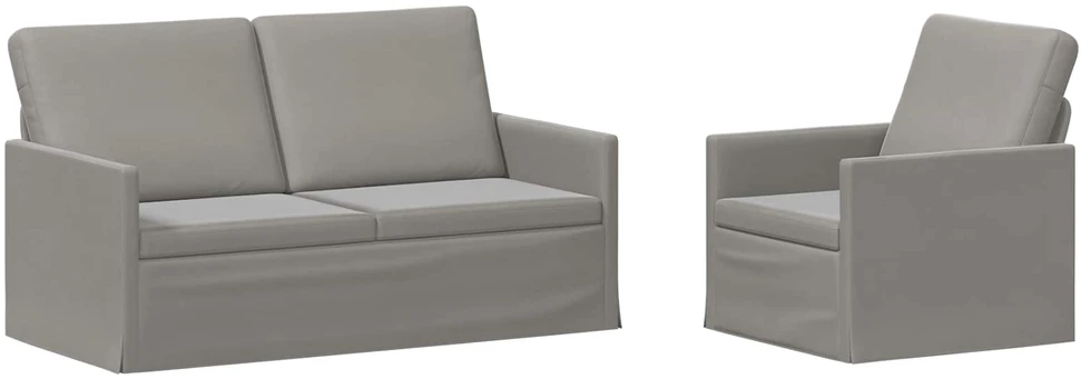 Sofa Sofos komplektas 2 vnt. Šviesiai pilka Aksomas