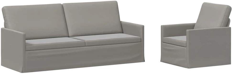 Sofa Sofos komplektas 2 vnt. Šviesiai pilka Aksomas