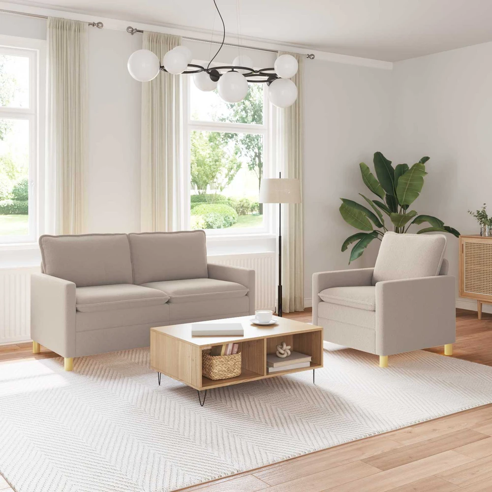 Sofa Sofos komplektas 2 vnt. Šviesiai pilka Audinys