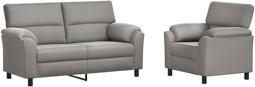 Sofa Sofos komplektas 2 vnt. Šviesiai pilka Aksomas