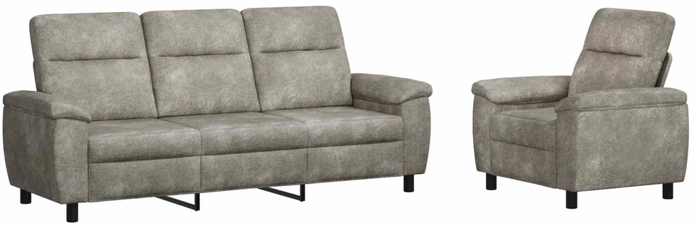Sofa Sofos komplektas 2 vnt. Šviesiai pilka Dirbtinė suedė oda