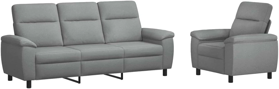 Sofa Sofos komplektas 2 vnt. Šviesiai pilka Audinys