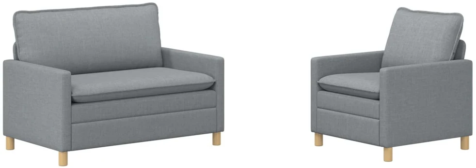 Sofa Sofos komplektas 2 vnt. Šviesiai pilka Audinys