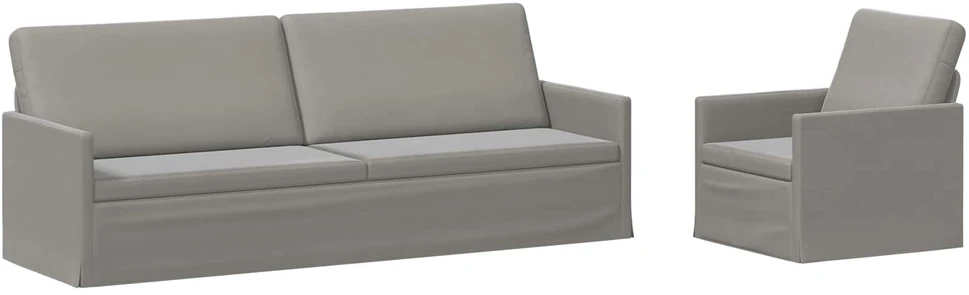 Sofa Sofos komplektas 2 vnt. Šviesiai pilka Aksomas