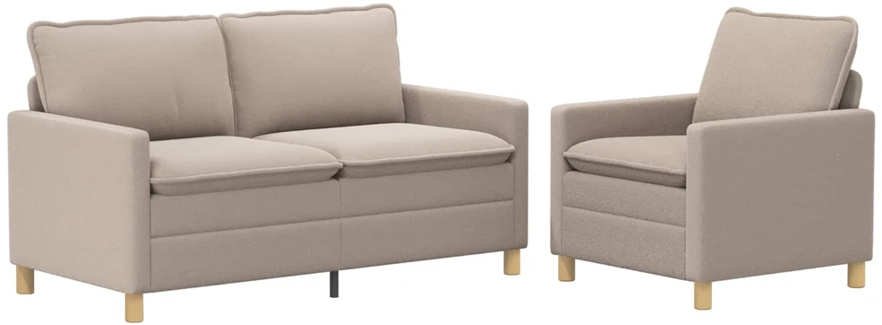 Sofa Sofos komplektas 2 vnt. Šviesiai pilka Audinys