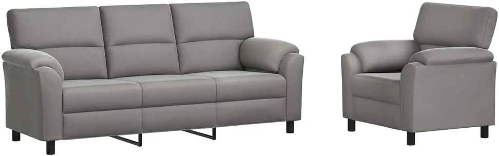 Sofa Sofos komplektas 2 vnt. Šviesiai pilka Aksomas