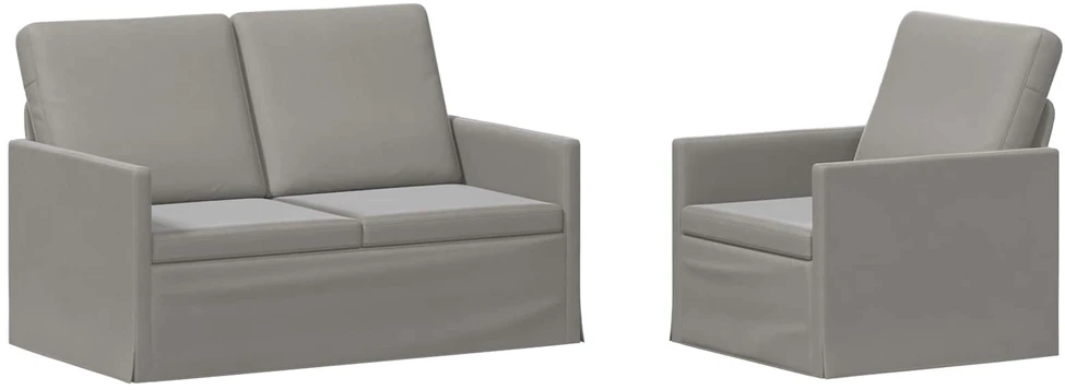 Sofa Sofos komplektas 2 vnt. Šviesiai pilka Aksomas