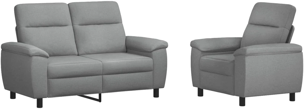 Sofa Sofos komplektas 2 vnt. Šviesiai pilka Audinys