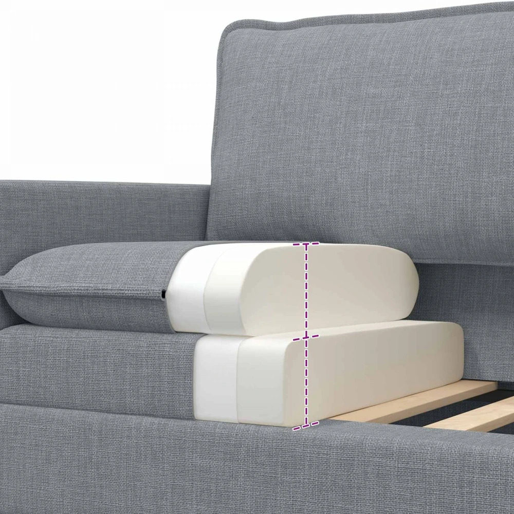 Sofa Sofos komplektas 2 vnt. Šviesiai pilka Audinys
