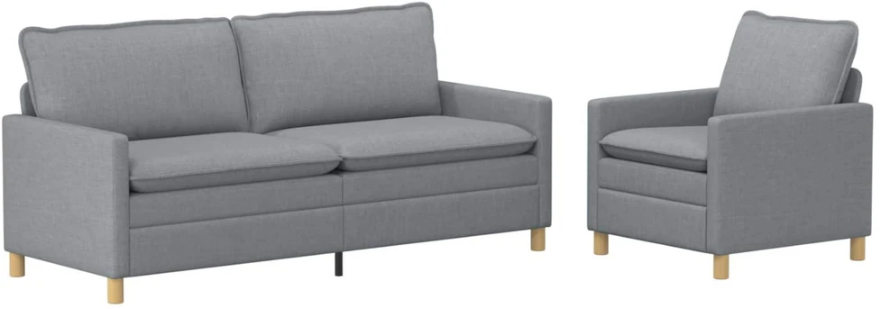 Sofa Sofos komplektas 2 vnt. Šviesiai pilka Audinys