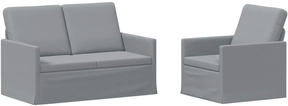 Sofa Sofos komplektas 2 vnt. Šviesiai pilka Audinys