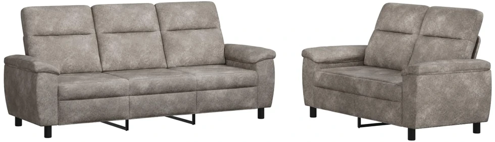 Sofa Sofos komplektas 2 vnt. Šviesiai pilka Dirbtinė suedė oda