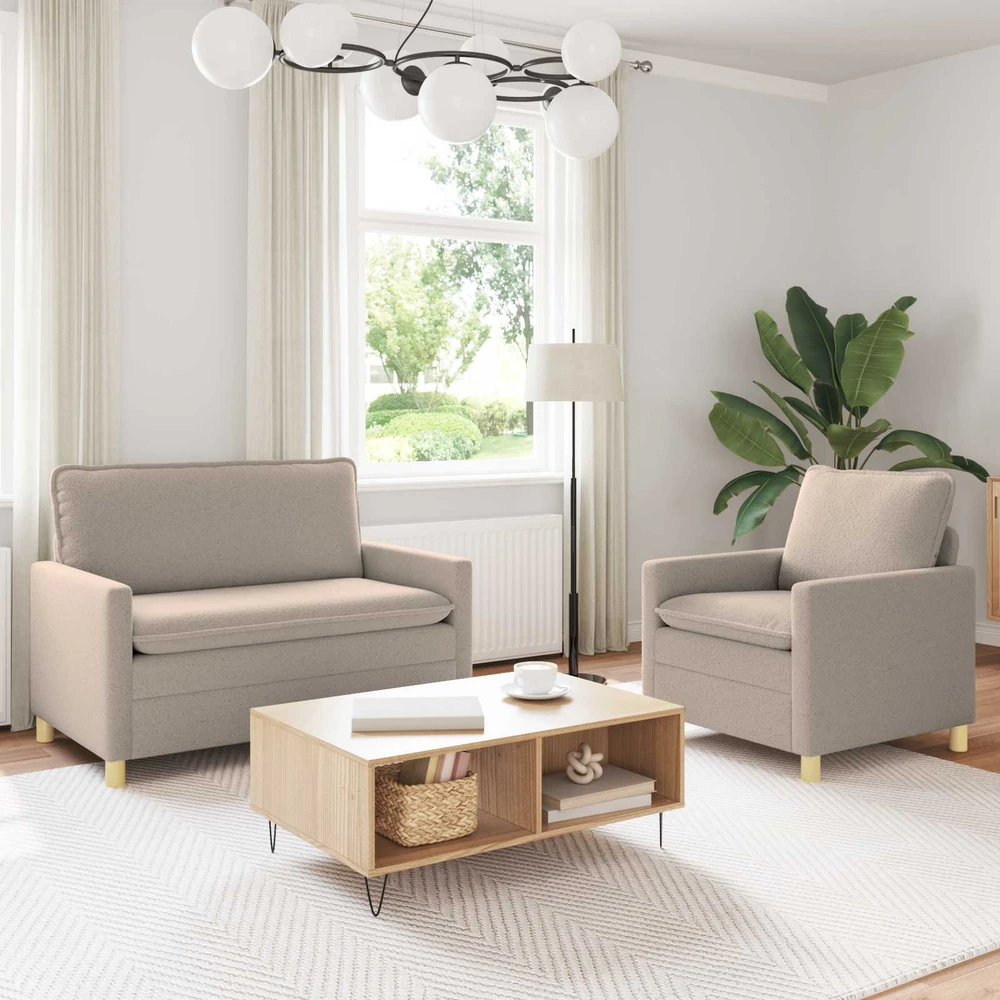 Sofa Sofos komplektas 2 vnt. Šviesiai pilka Audinys