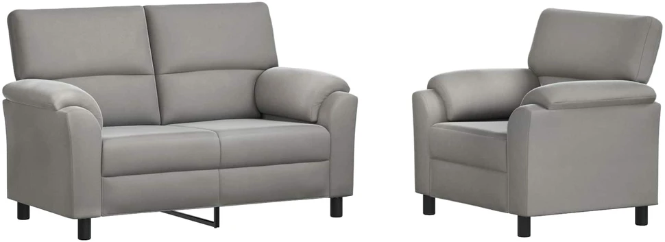 Sofa Sofos komplektas 2 vnt. Šviesiai pilka Aksomas