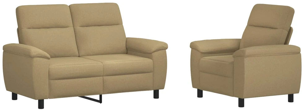 Sofa Sofos komplektas 2 vnt. Šviesiai rudas Audinys