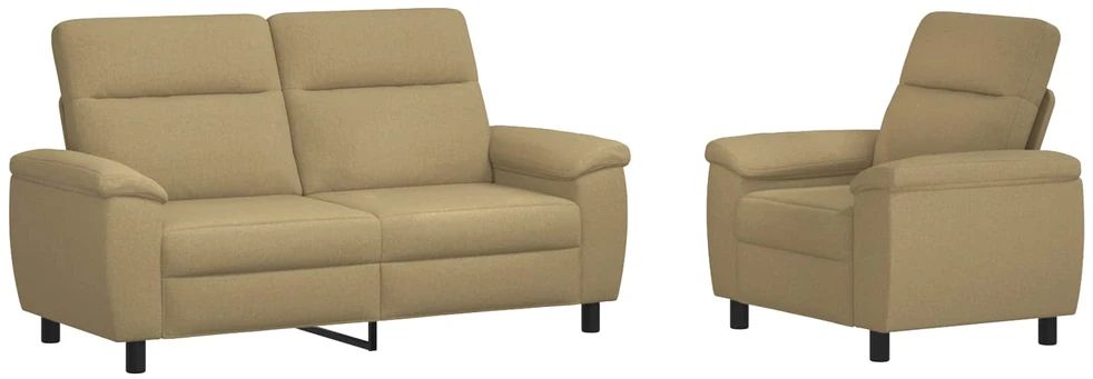 Sofa Sofos komplektas 2 vnt. Šviesiai rudas Audinys