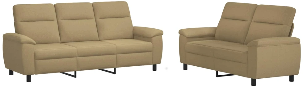 Sofa Sofos komplektas 2 vnt. Šviesiai rudas Audinys