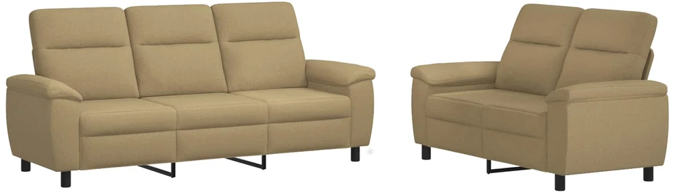 Sofa Sofos komplektas 2 vnt. Šviesiai rudas Audinys