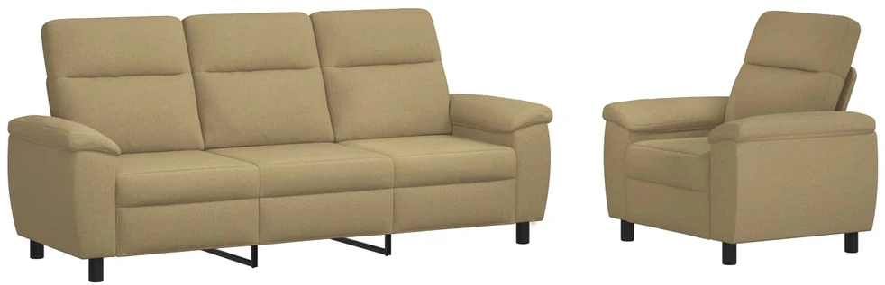 Sofa Sofos komplektas 2 vnt. Šviesiai rudas Audinys