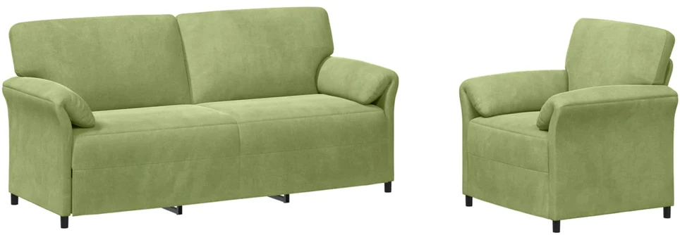 Sofa Sofos komplektas 2 vnt. Šviesiai žalia Aksomas