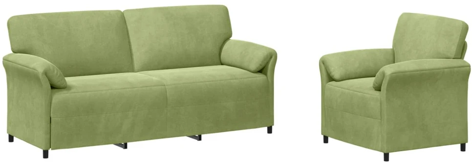 Sofa Sofos komplektas 2 vnt. Šviesiai žalia Aksomas