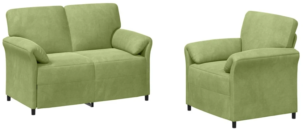 Sofa Sofos komplektas 2 vnt. Šviesiai žalia Aksomas