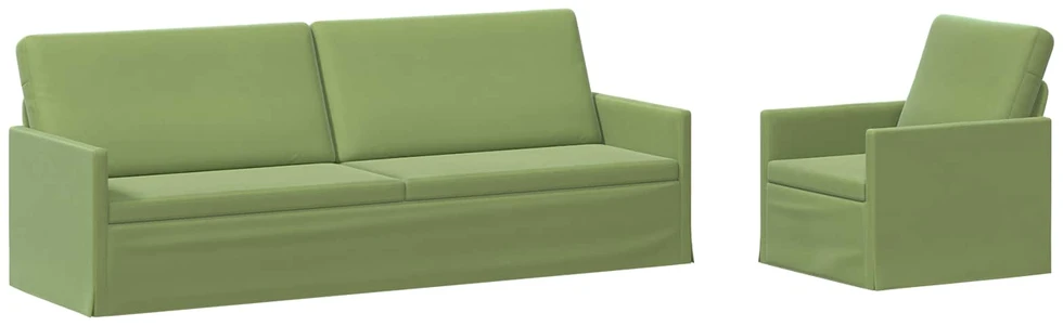 Sofa Sofos komplektas 2 vnt. Šviesiai žalia Aksomas