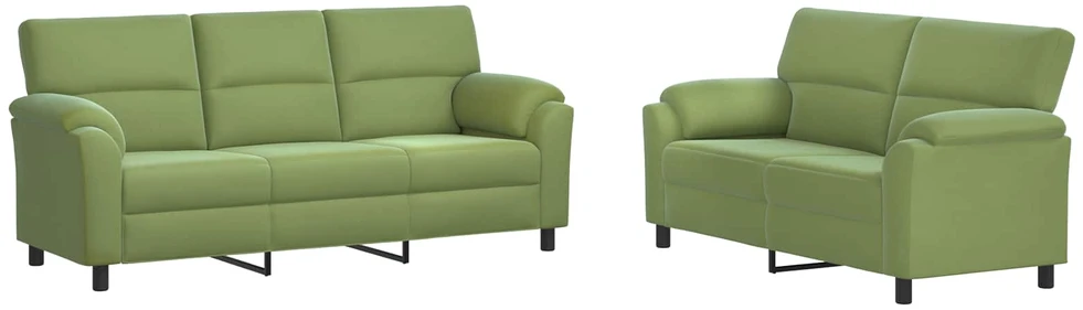 Sofa Sofos komplektas 2 vnt. Šviesiai žalia Aksomas