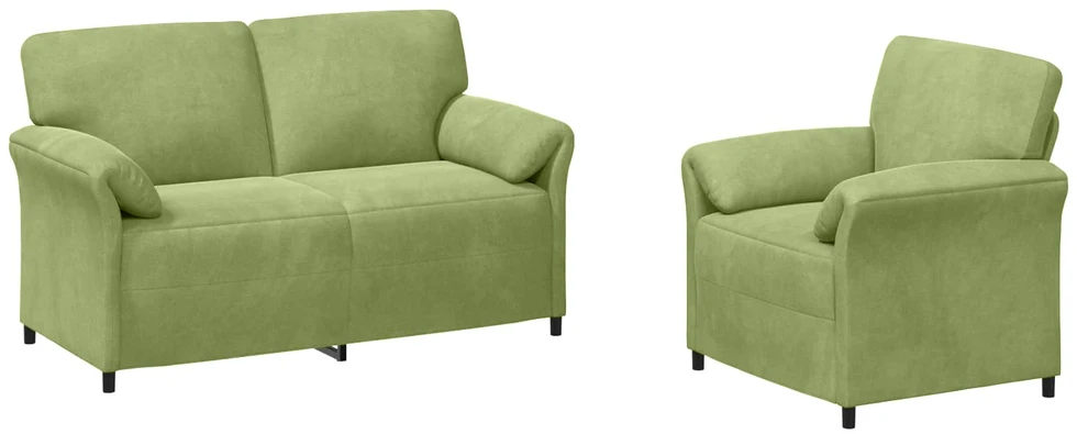 Sofa Sofos komplektas 2 vnt. Šviesiai žalia Aksomas