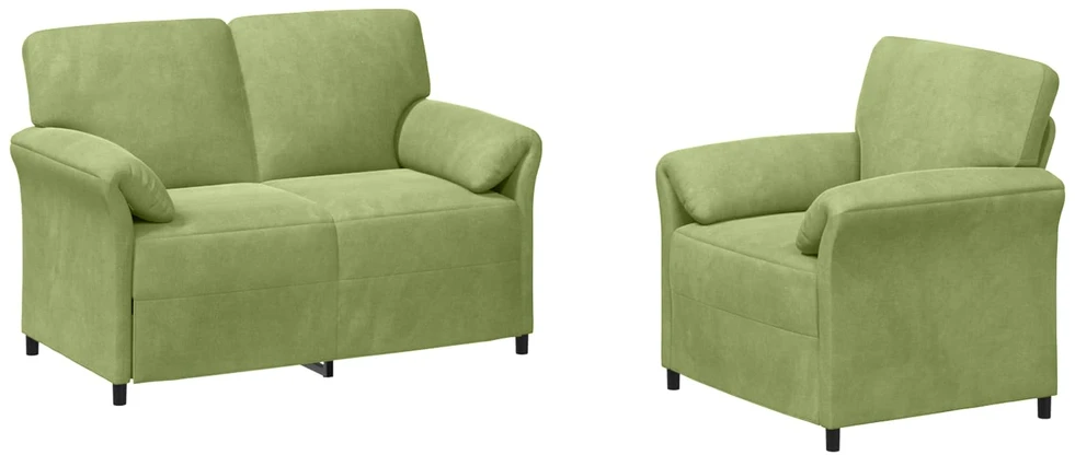 Sofa Sofos komplektas 2 vnt. Šviesiai žalia Aksomas