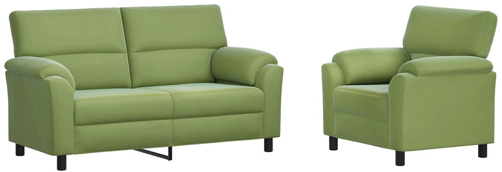 Sofa Sofos komplektas 2 vnt. Šviesiai žalia Aksomas