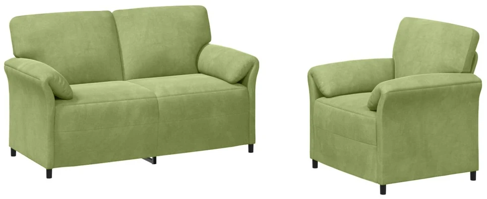 Sofa Sofos komplektas 2 vnt. Šviesiai žalia Aksomas