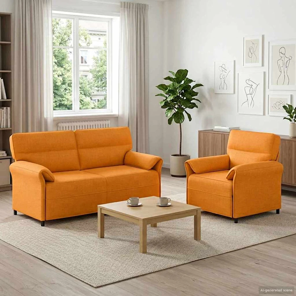 Sofa Sofos komplektas 2 vnt. Tamsiai geltona Audinys