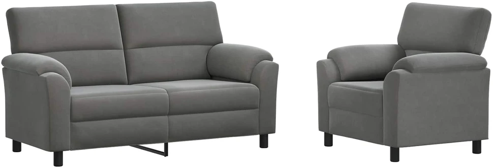 Sofa Sofos komplektas 2 vnt. 3 vietos Tamsiai pilka 174 x 85 x 93 cm