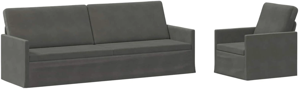 Sofa Sofos komplektas 2 vnt. Tamsiai pilka Kordūrinis audinys