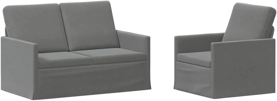 Sofa Sofos komplektas 2 vnt. Tamsiai pilka Aksomas