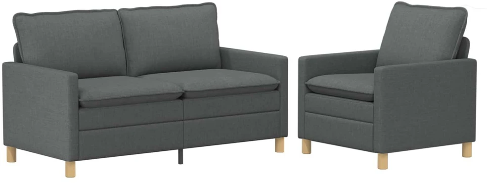 Sofa Sofos komplektas 2 vnt. Tamsiai pilka Audinys