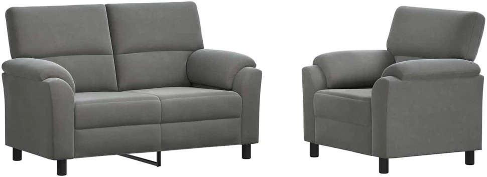 Sofa Sofos komplektas 2 vnt. Tamsiai pilka Aksomas