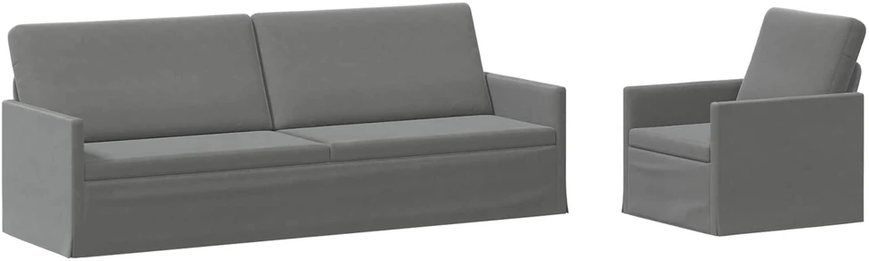 Sofa Sofos komplektas 2 vnt. Tamsiai pilka Aksomas