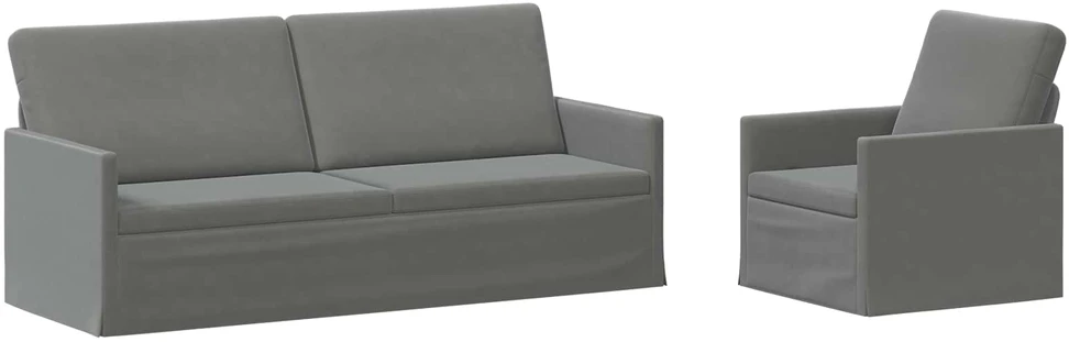 Sofa Sofos komplektas 2 vnt. Tamsiai pilka Aksomas