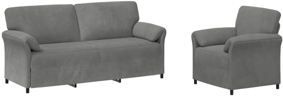 Sofa Sofos komplektas 2 vnt. Tamsiai pilka Aksomas