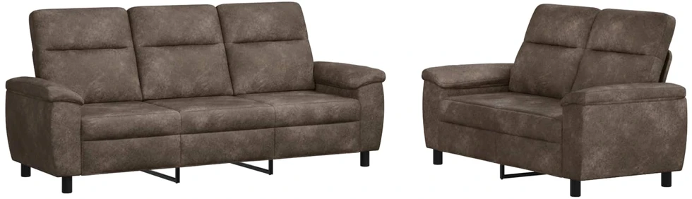 Sofa Sofos komplektas 2 vnt. Tamsiai pilka Dirbtinė suedė oda
