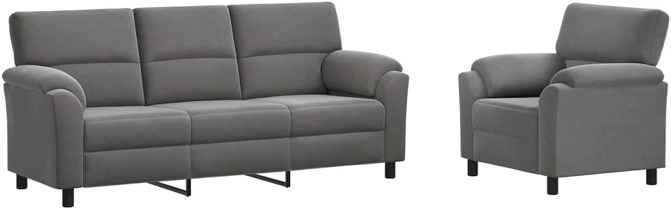 Sofa Sofos komplektas 2 vnt. Tamsiai pilka Aksomas
