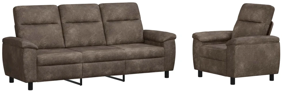 Sofa Sofos komplektas 2 vnt. Tamsiai pilka Dirbtinė suedė oda