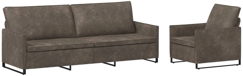 Sofa Sofos komplektas 2 vnt. Tamsiai pilka Dirbtinė zomša