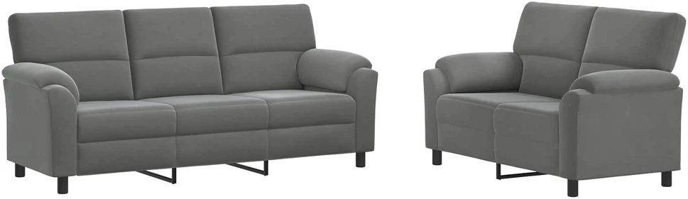 Sofa Sofos komplektas 2 vnt. Tamsiai pilka Aksomas