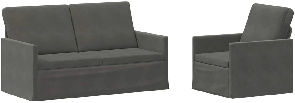 Sofa Sofos komplektas 2 vnt. Tamsiai pilka Kordūrinis audinys