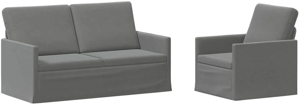 Sofa Sofos komplektas 2 vnt. Tamsiai pilka Aksomas