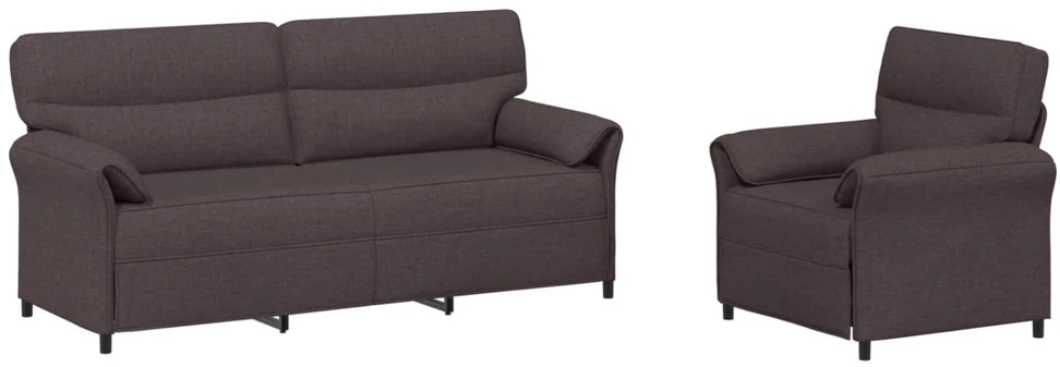 Sofa Sofos komplektas 2 vnt. Tamsiai rudas Audinys