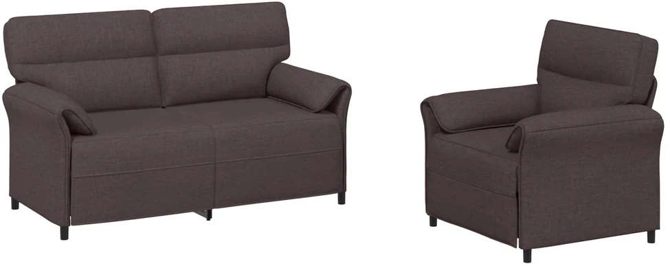 Sofa Sofos komplektas 2 vnt. Tamsiai rudas Audinys